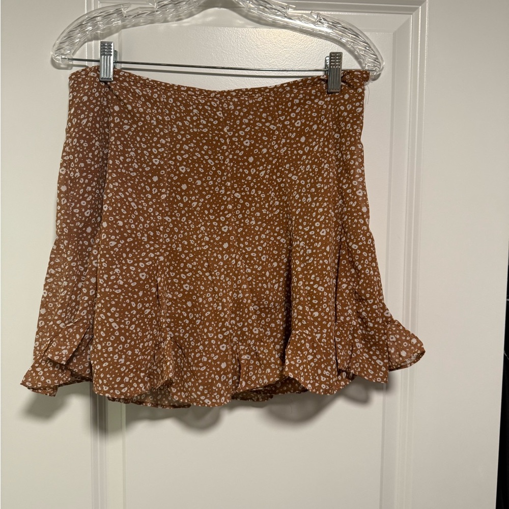 Dress Forum Brown Floral Mini Skirt